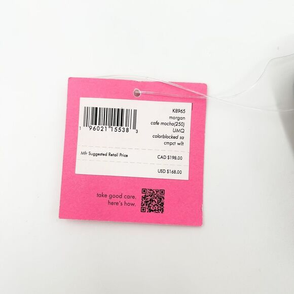 Kate Spade Morgan Cafe Mocha Leather Tan Black Compact Wallet - Picture 2 of 9